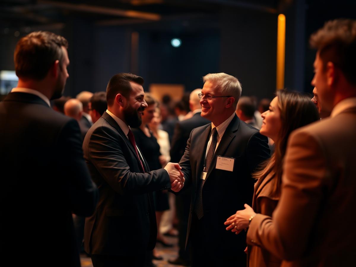 Profissionais fazendo networking